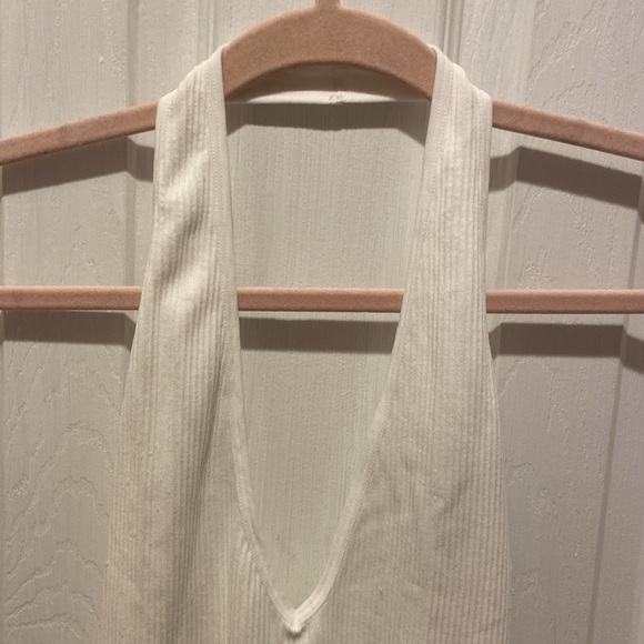 NWT Forever 21 White Ribbed Seamless Halter Bodysuit - Picture 9 of 9